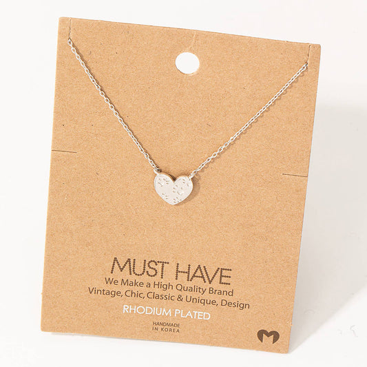 Dog Paw Heart Pendant Necklace