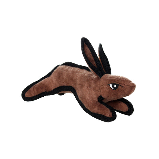 Tuffy Jr Barnyard Rabbit - Brown, Durable, Squeaky Dog Toy