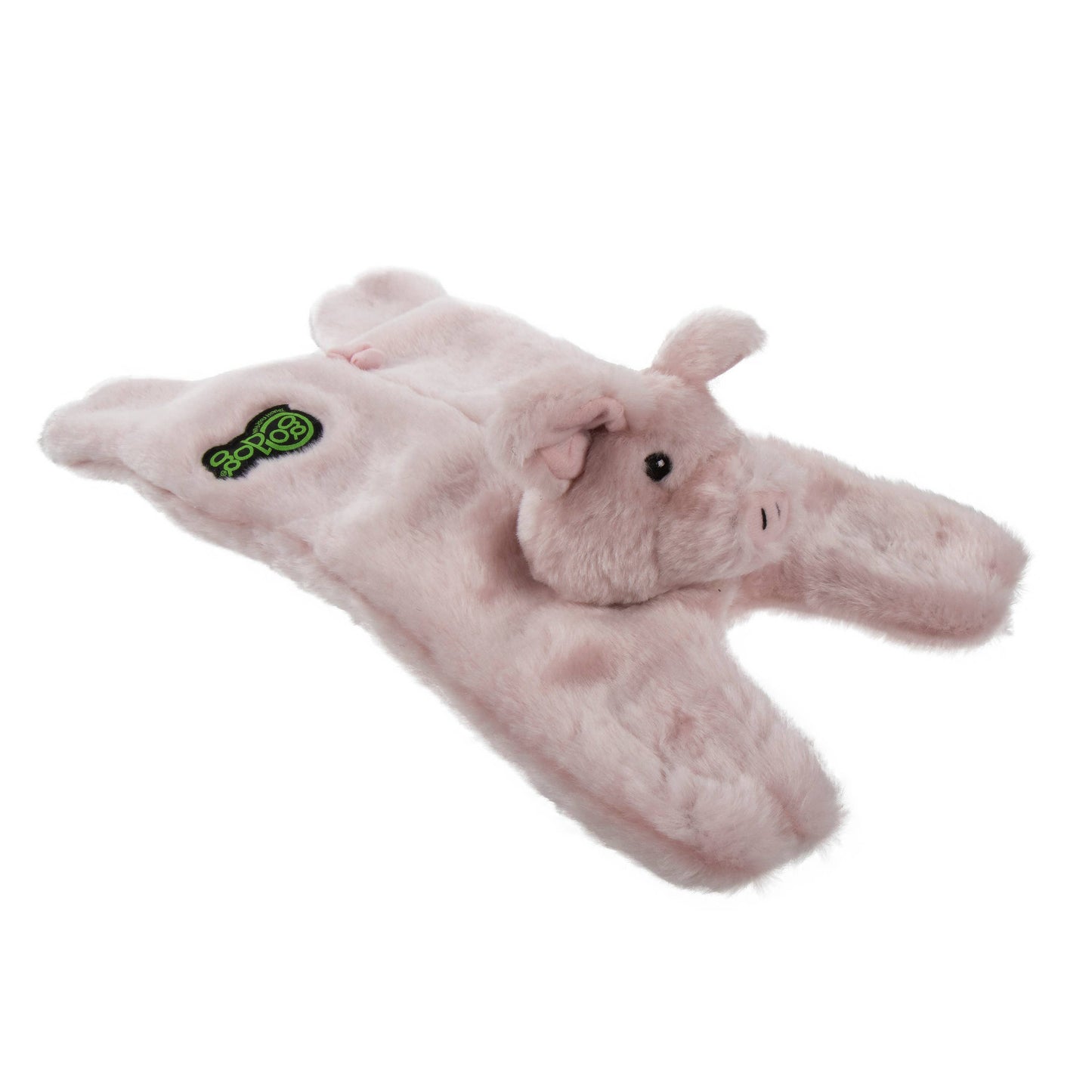 goDog Barnyard Buddies Pig Squeaky Plush Flattie Small/Med