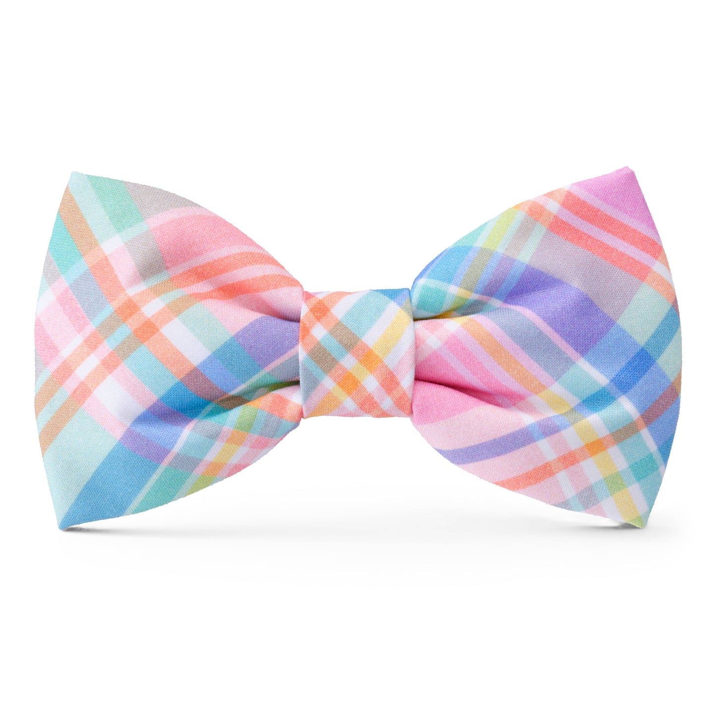 Blooming Plaid Easter Dog Bow Tie
