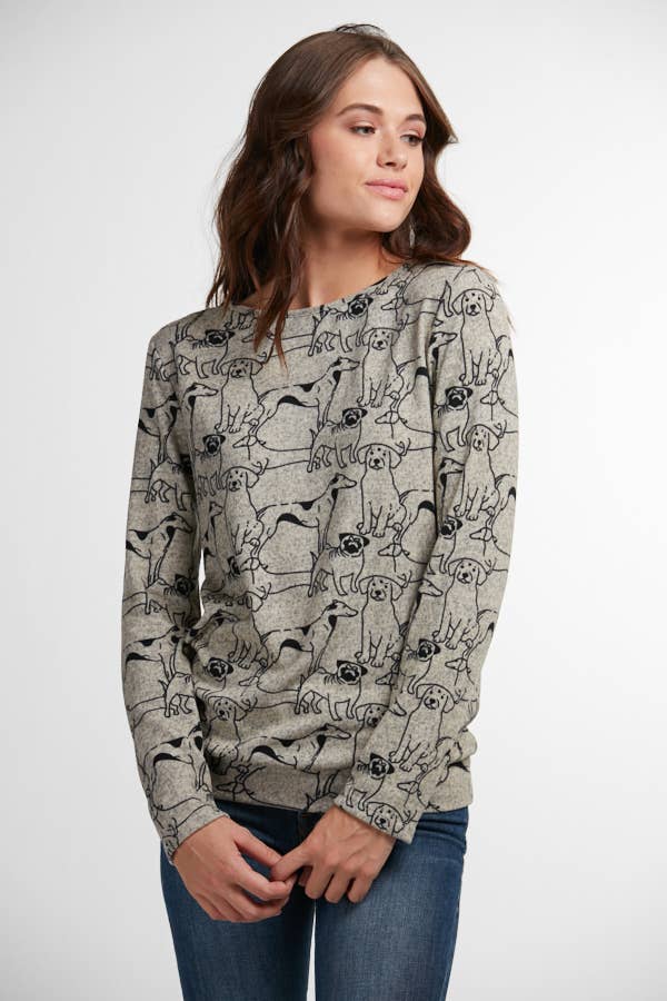 ALL OVER DOG PULLOVER GREY