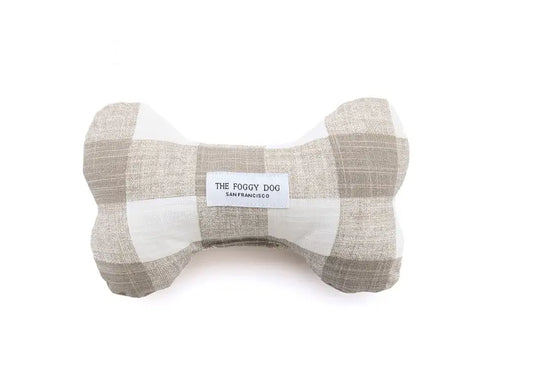Warm Stone Gingham Squeak Toy