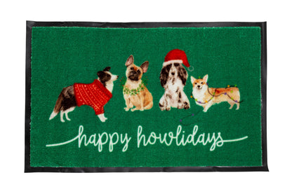 Happy Howlidays Christmas Green Doormat