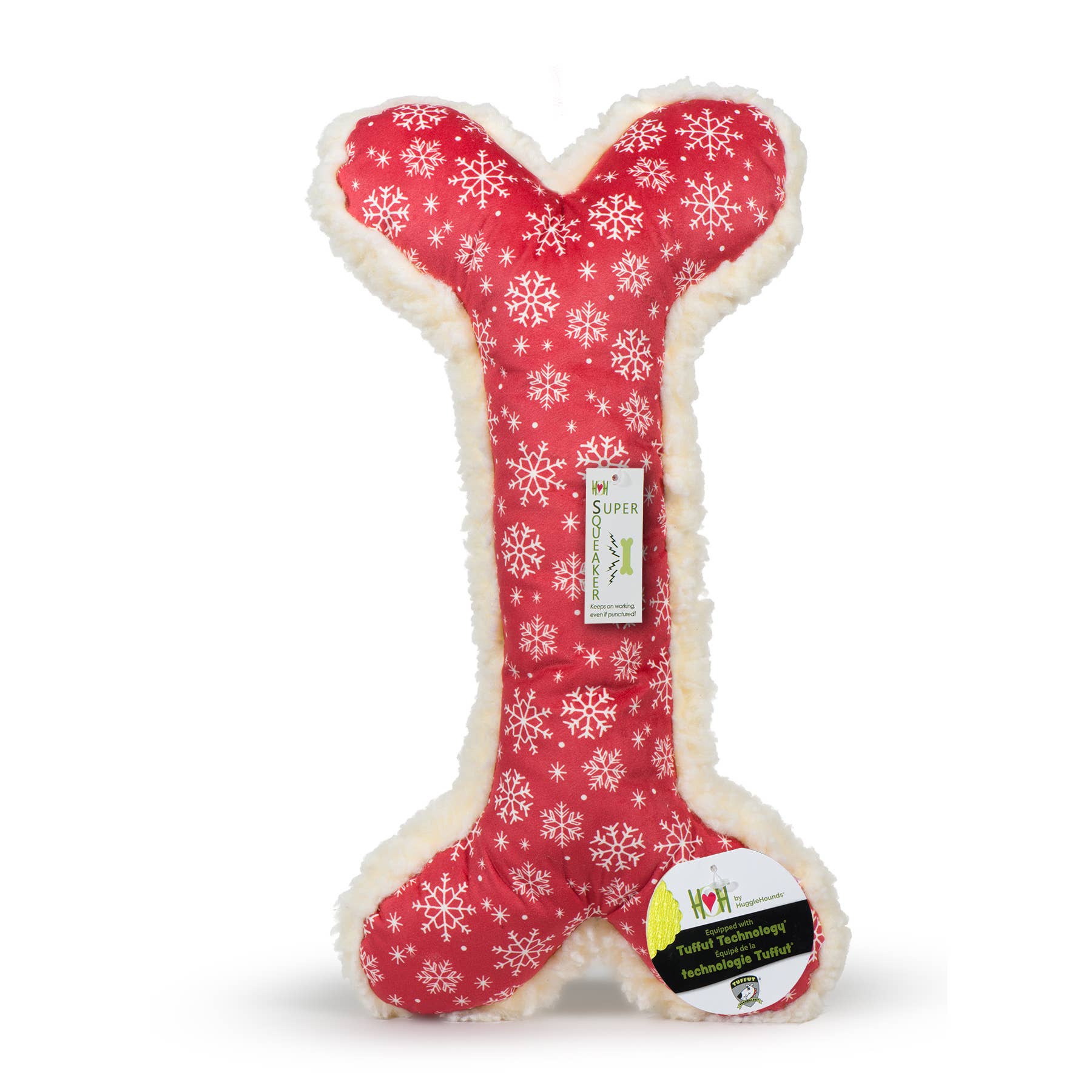Jingle all the Way, HuggleFleece® Plush Bone Dog Toy: 2 foot