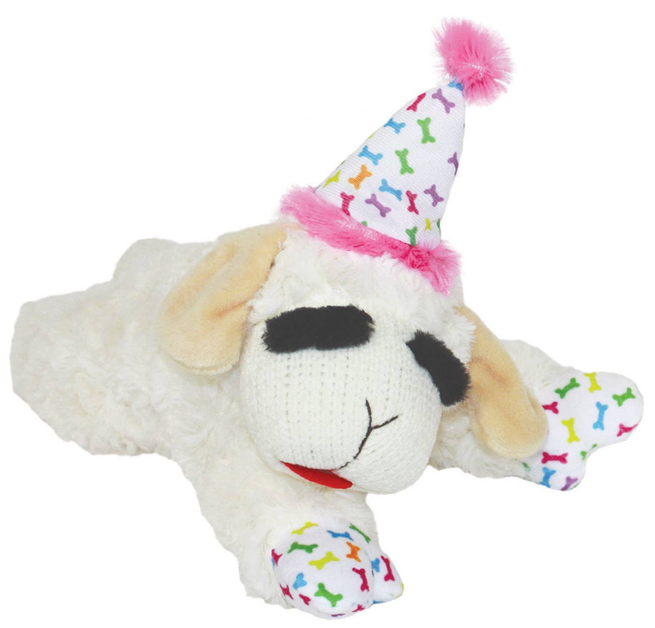 Multipet Lamb Chop w/ Birthday Hat 10.5" Pink