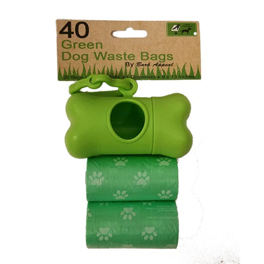 2 Pack 40 Green Waste bags With Dispenser
